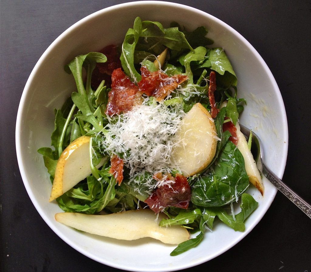 Pear, Arugula, and Pancetta Salad